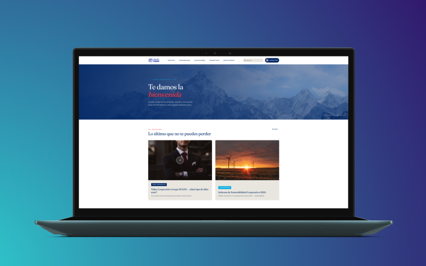 Eulen Intranet shown on a laptop